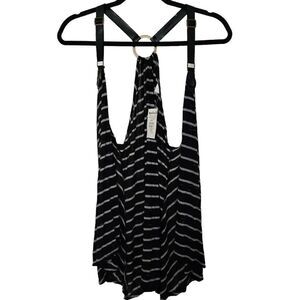 Daytrip Womens Juniors Open Front Vest Faux Leather Adjustable Straps Size Med
